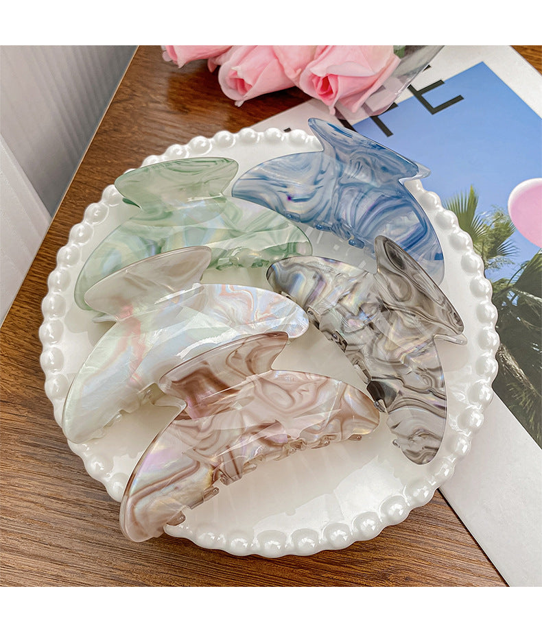 Women's Sweet Color Block PVC Hair Claws