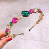 lady streetwear geometric alloy plating inlay rhinestones hair band