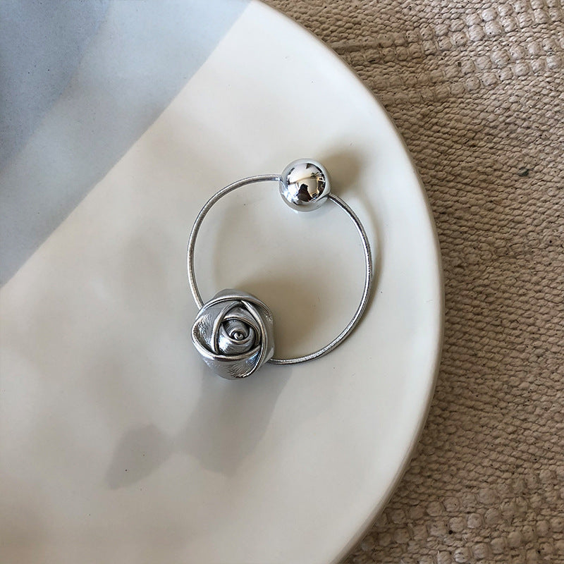 Women's Sweet Flower Pu Leather Hair Clip Hair Tie