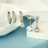 1 Piece 1 Set Belly Rings Simple Style Shiny Geometric 316L Stainless Steel  Copper Inlay Zircon