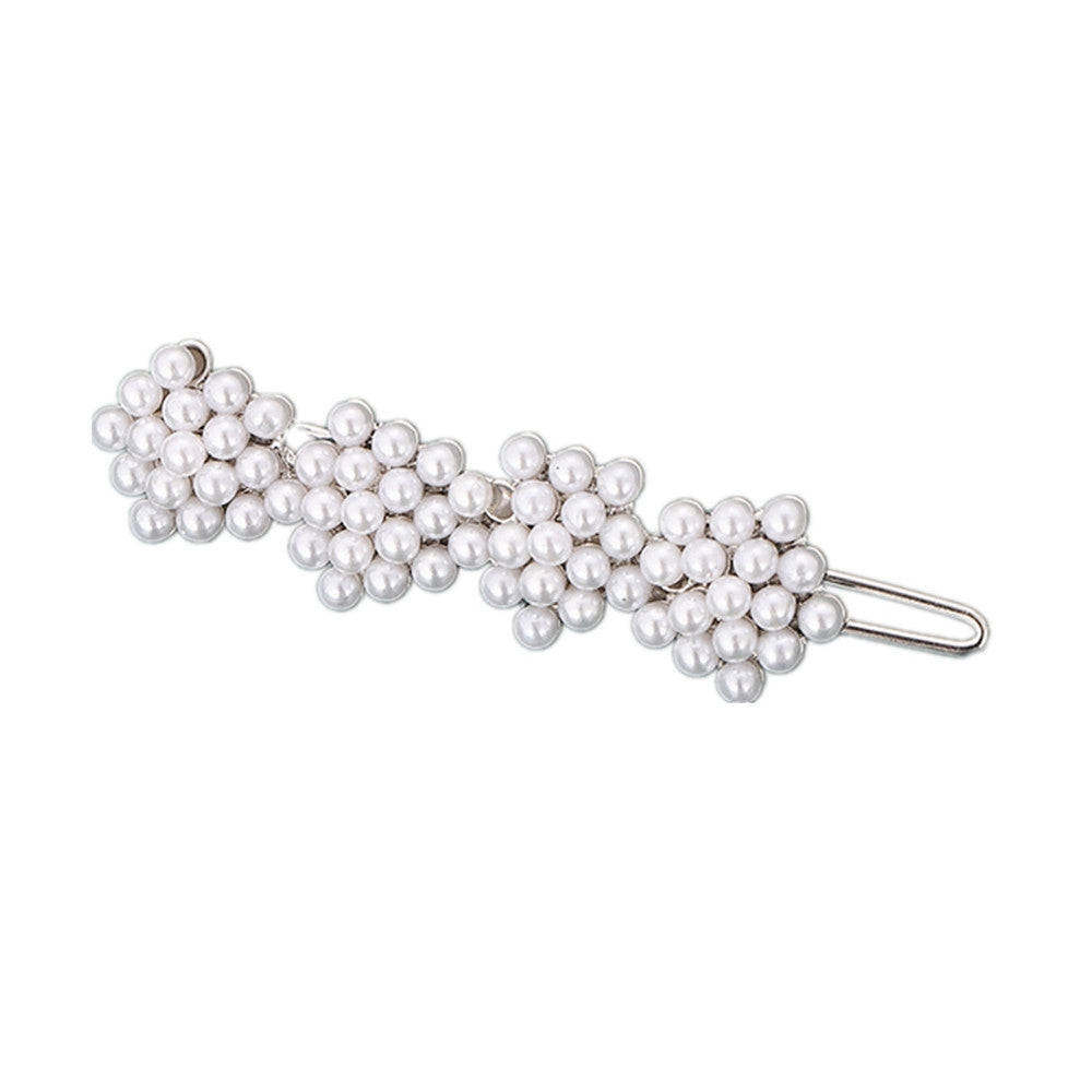 fashion flower alloy plating artificial pearls rhinestones hair clip 1 piece