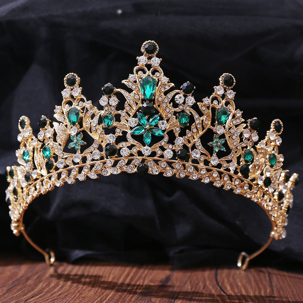 baroque style crown alloy inlay crystal rhinestones crown 1 piece