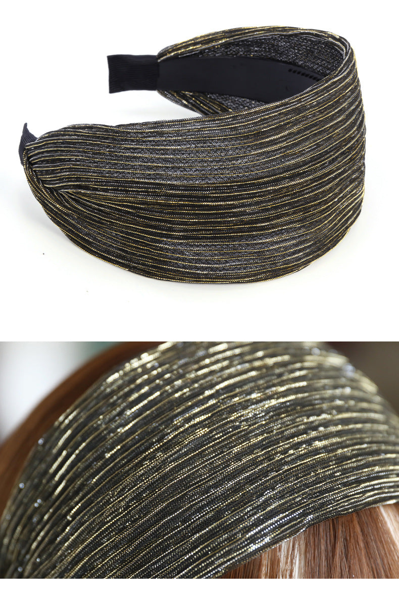 women's simple style stripe cloth resin lace hair band