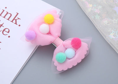 girl's sweet bow knot cloth gauze hair clip
