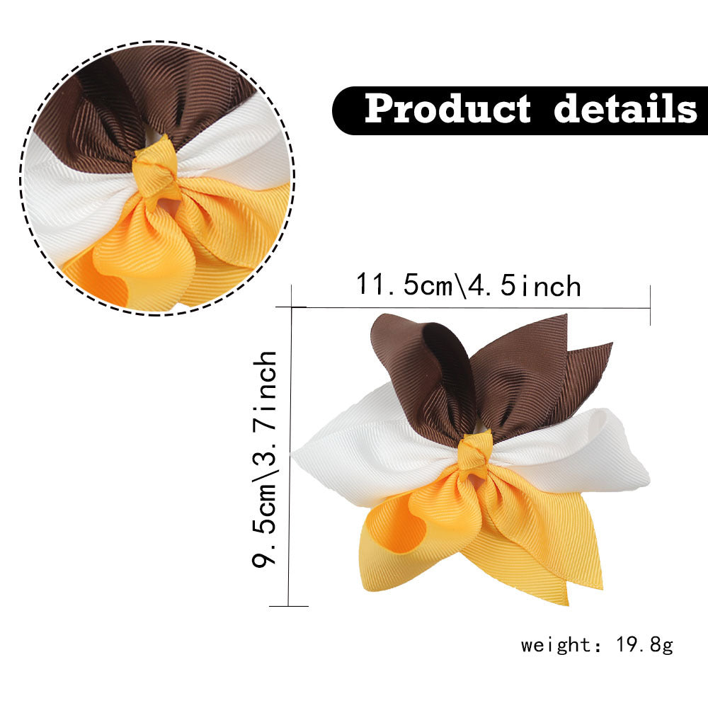 Girl'S IG Style Sweet Bow Knot Cloth Inlay Rhinestones Hair Clip