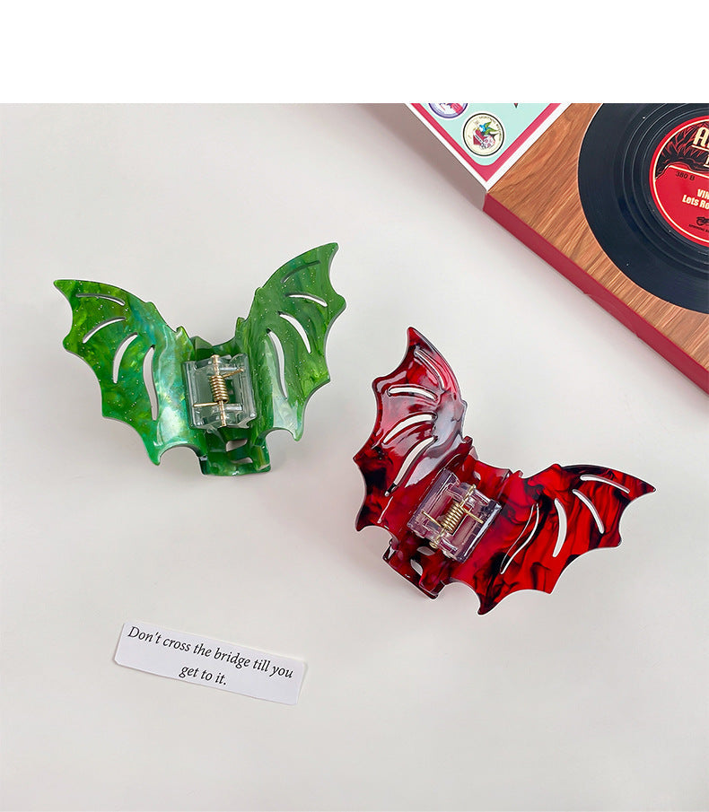 Halloween Funny Women's Bat Arylic Hollow Out Hair Claws