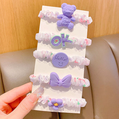 cute bow knot cloth hair tie 1 set