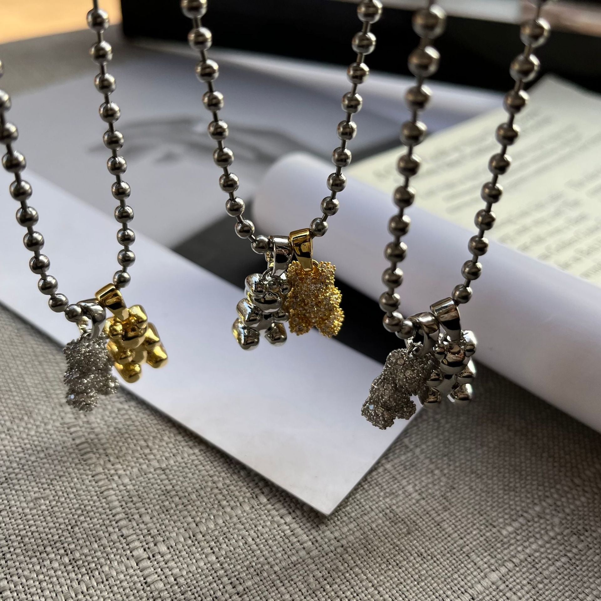 Jewelry Simple Style Classic Style Bear Titanium Steel Plating Pendant Necklace