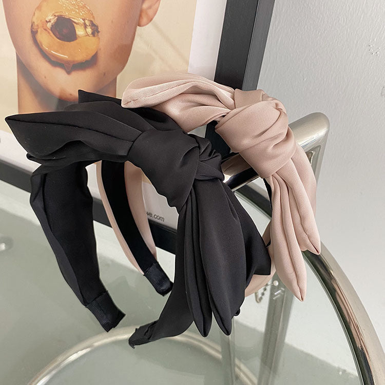 korean satin bowknot wide-brimmed headband