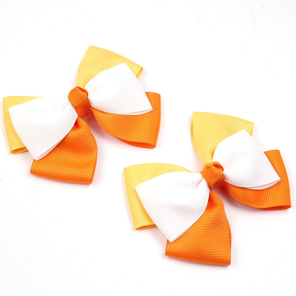 Girl'S IG Style Sweet Bow Knot Cloth Inlay Rhinestones Hair Clip