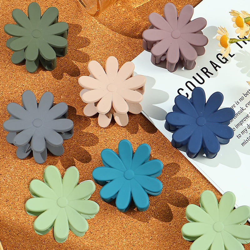 Women's Simple Style Daisy Plastic Spray Paint Hair Claws