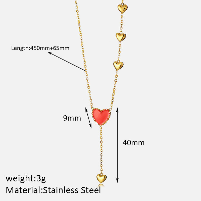 Jewelry Simple Style Heart Shape 304 Stainless Steel Pendant Necklace