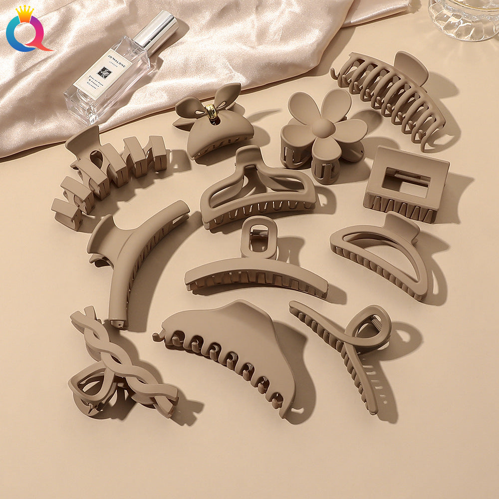 fashion solid color plastic metal hair claws 1 piece