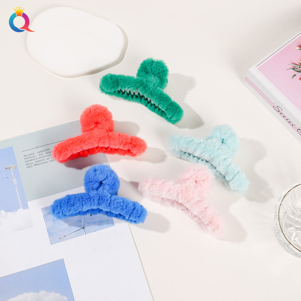 japanese style solid color plastic handmade hair claws 1 piece