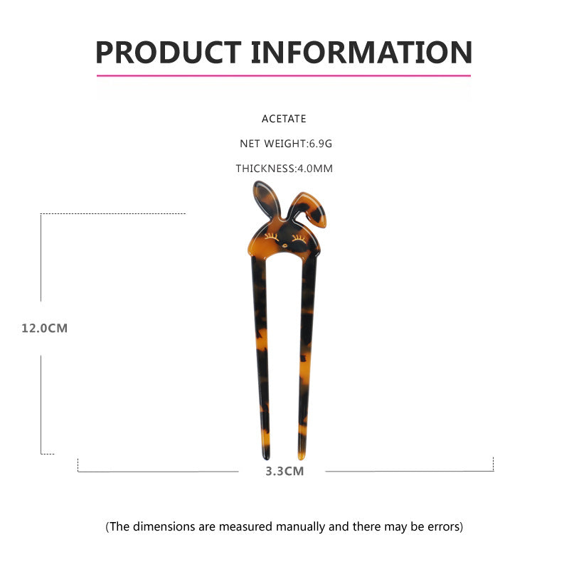 Women's Cute Retro Classic Style Rabbit Acetic acid sheets Hair Sticks