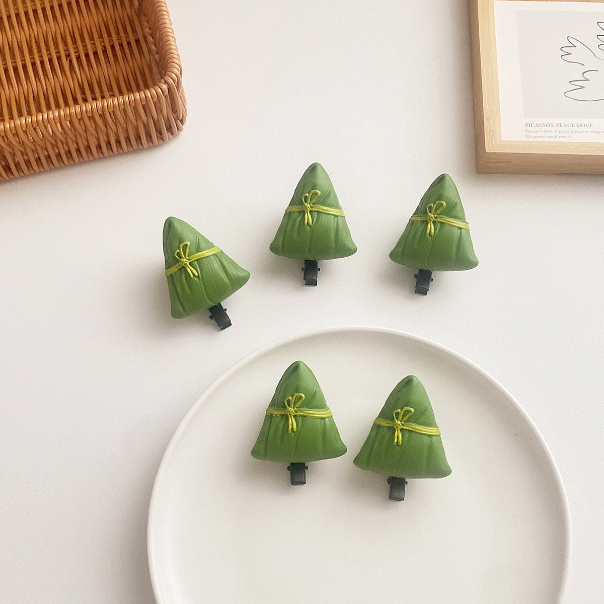 Women's Cute Zongzi Plastic Resin Hair Clip