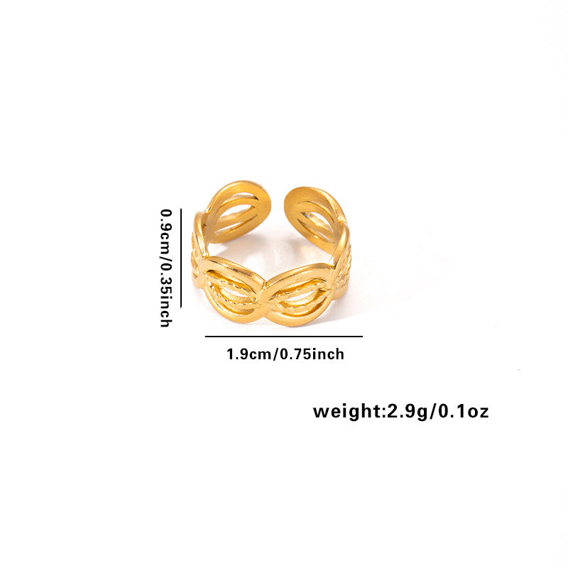 Jewelry Elegant Leaf Heart Shape Titanium Steel Open Rings