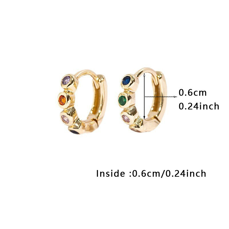 1 Pair Simple Style Geometric Plating Copper Zircon Earrings
