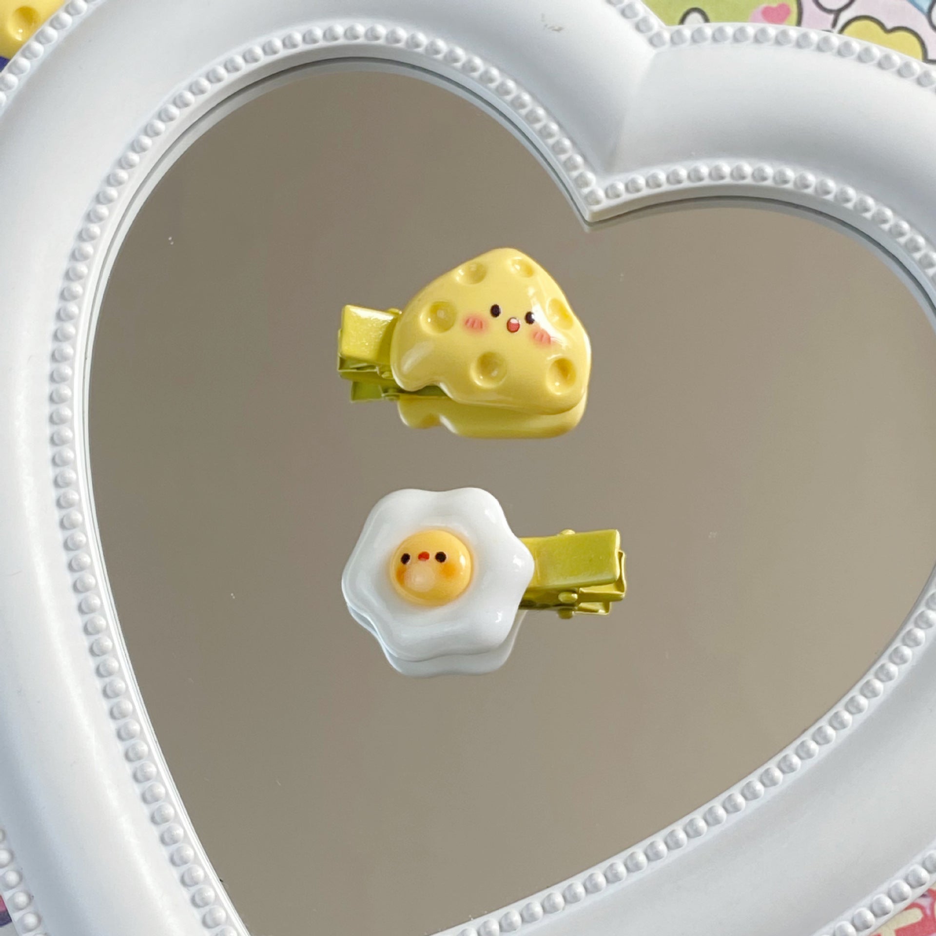 Women's Cute Poached Egg Plastic Hair Clip