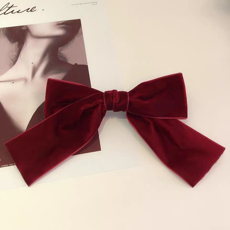 simple style bow knot cloth patchwork hair clip