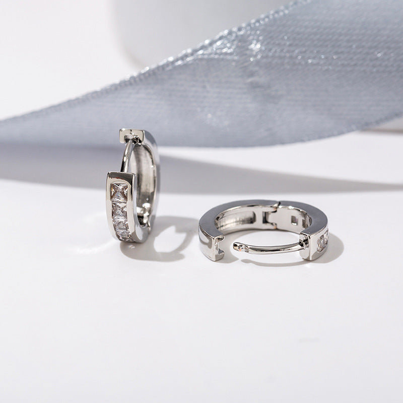 1 Pair Elegant Simple Style Geometric Copper Zircon Earrings