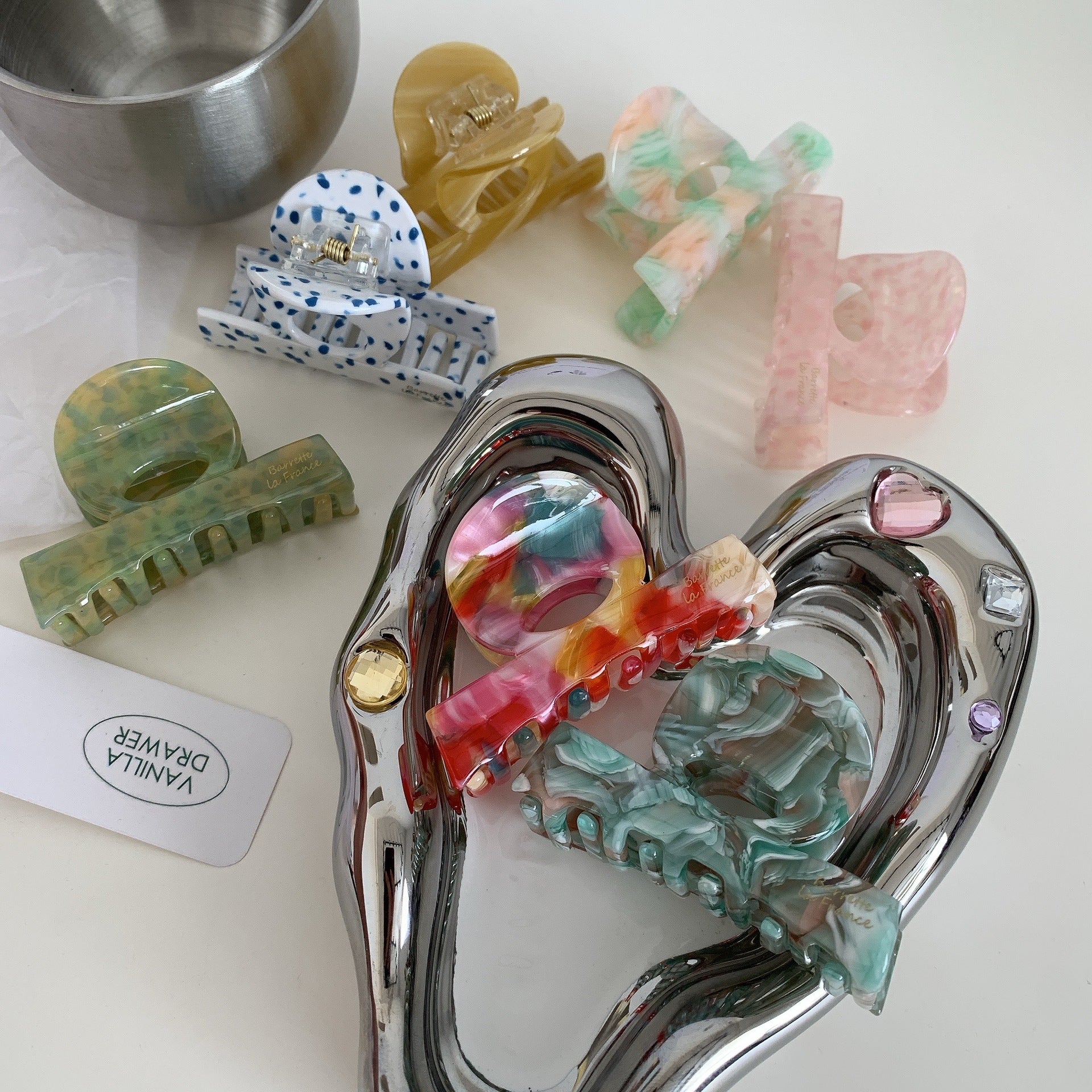 simple style polka dots acetic acid sheets hair claws