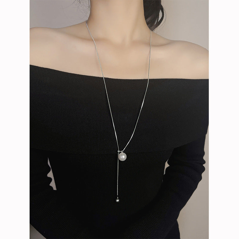 Jewelry Sweet Solid Color Titanium Steel Plating Pendant Necklace