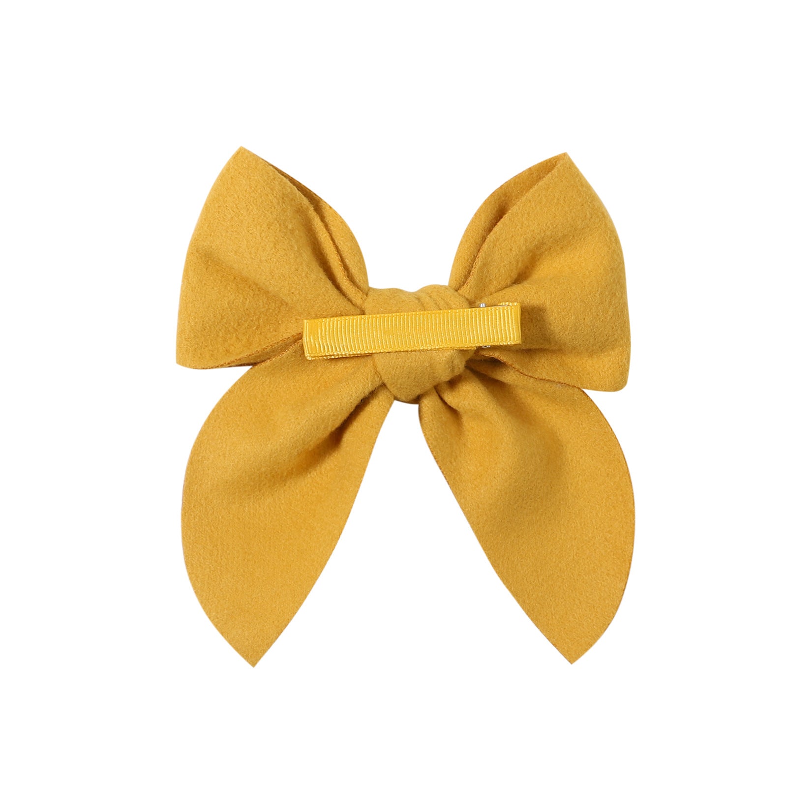 sweet solid color polyester bow knot hair clip