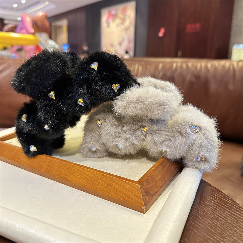 Women's Sweet Korean Style Solid Color Artificial Crystal Inlay Artificial Crystal Hair Claws