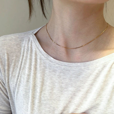 Jewelry Elegant Simple Style Solid Color Titanium Steel Plating Necklace