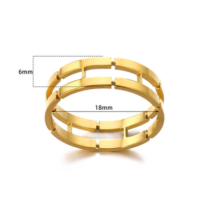 Jewelry Simple Style Commute Geometric 304 Stainless Steel 18K Gold Plated Rings