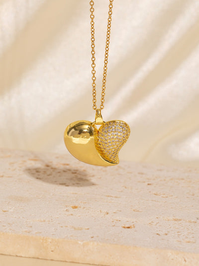 Copper Plating Heart Shape Pendant Necklace