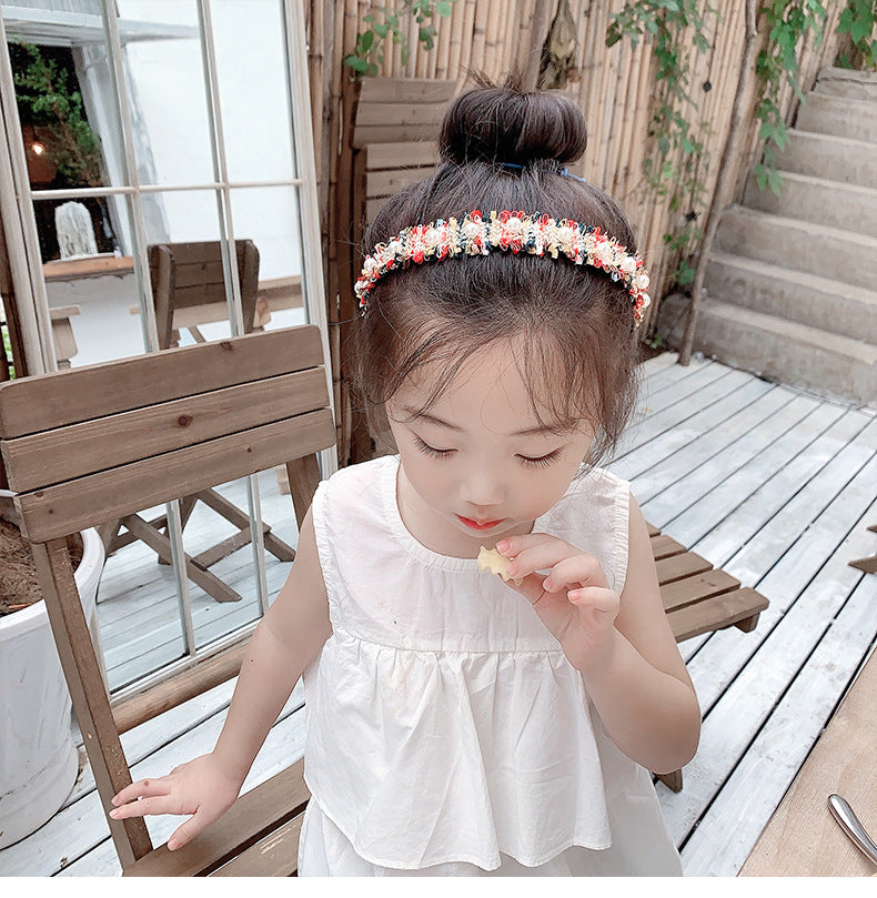 Girl'S Cute Simple Style Flower Cloth Hair Band