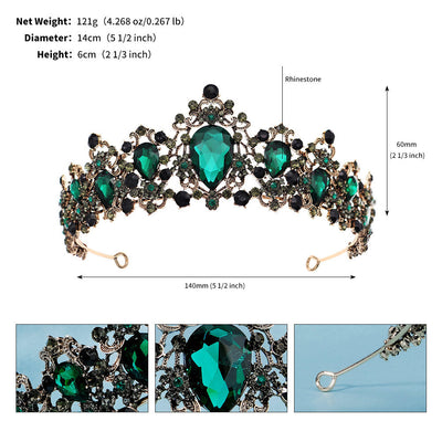 elegant retro crown alloy diamond crown