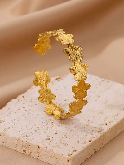 Retro Simple Style Geometric 304 Stainless Steel 18K Gold Plated Bangle In Bulk