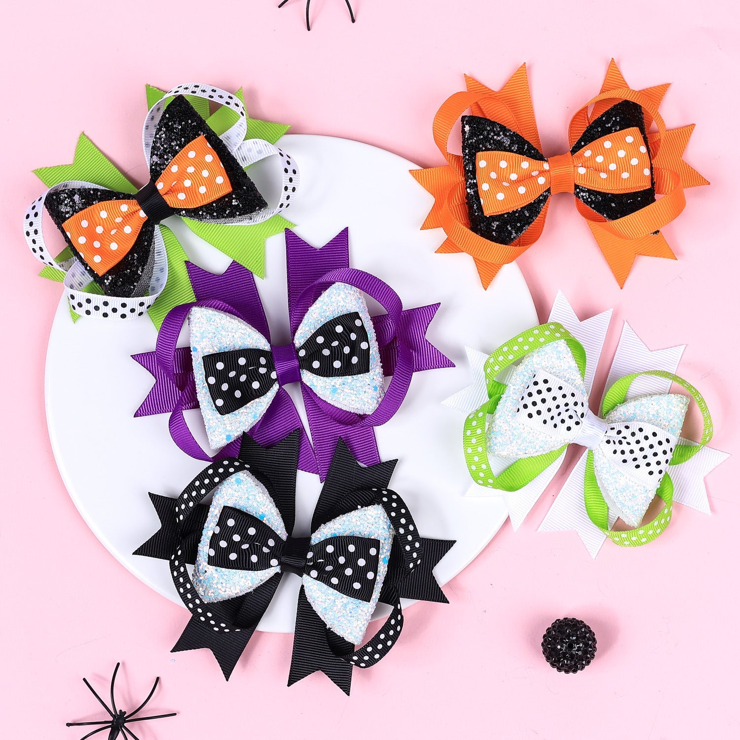 Halloween Funny Kid'S Bow Knot Threaded braid Hair Clip