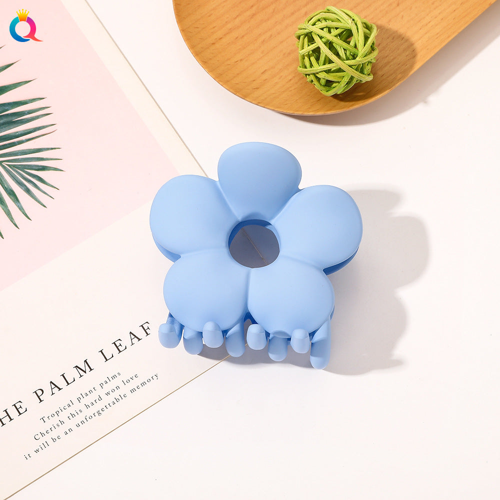 frosted candy color flower shark clip