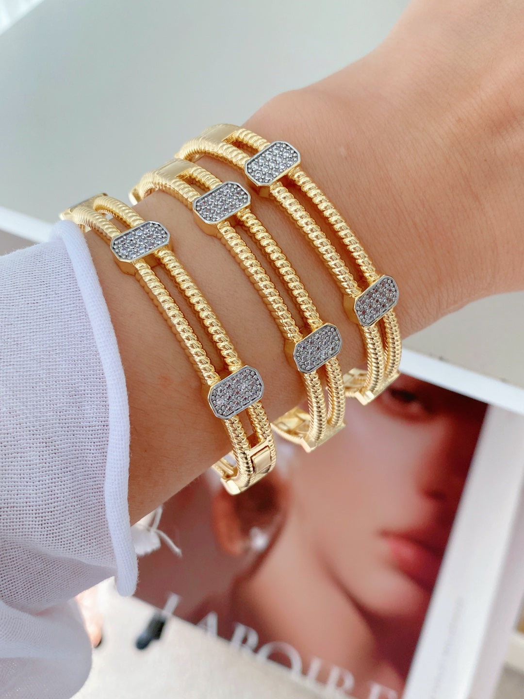 Jewelry Vintage Style Classic Style Geometric Copper Zircon Plating Rings Bracelets