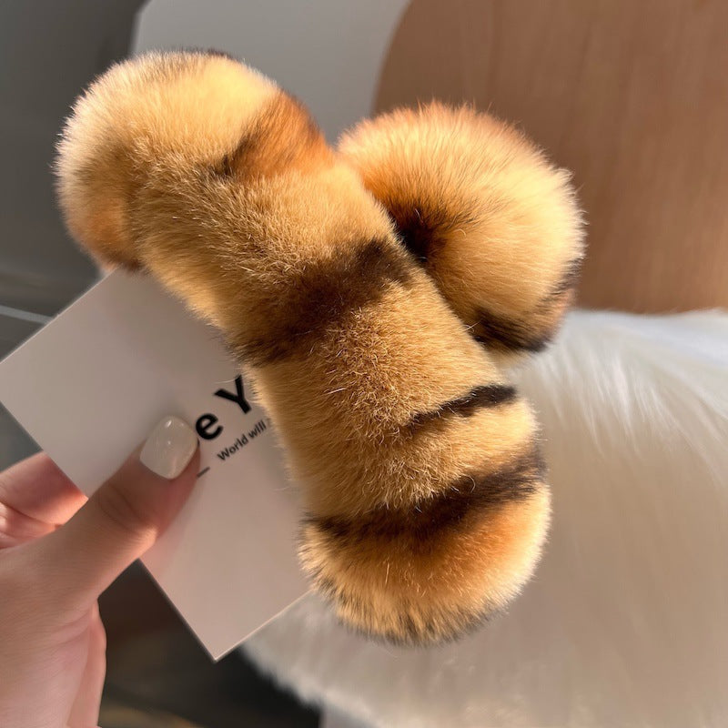 cute solid color rex rabbit fur hair claws