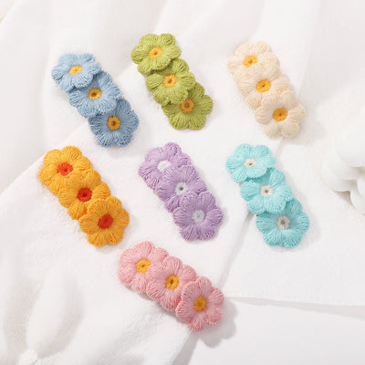 Kid'S Pastoral Flower Cloth Hair Clip