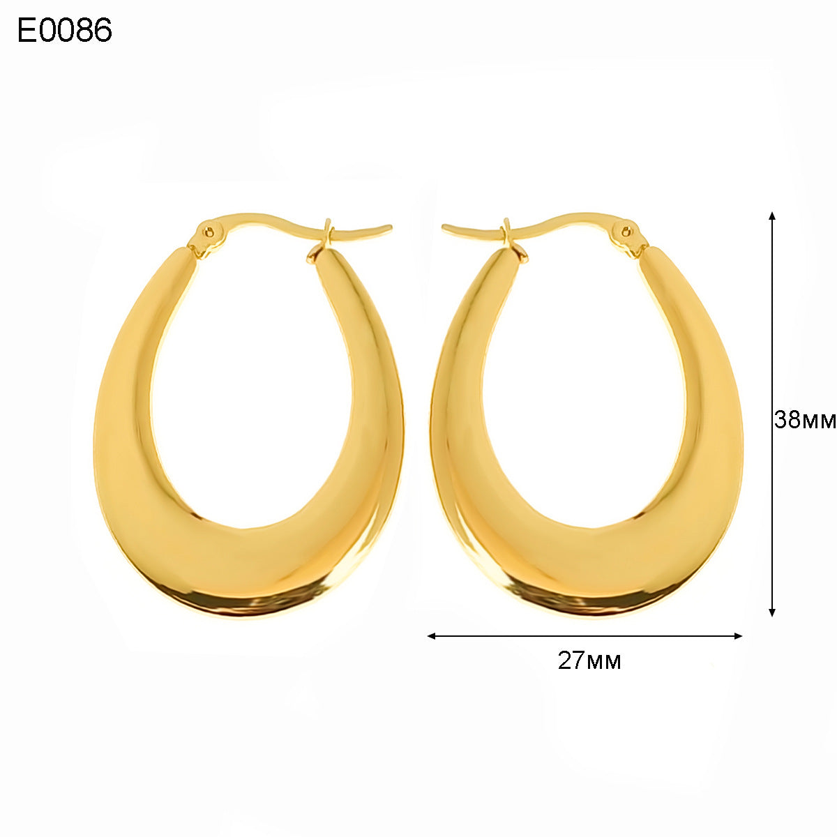 1 Pair Basic Simple Style Classic Style U Shape Geometric Round Plating Titanium Steel Earrings