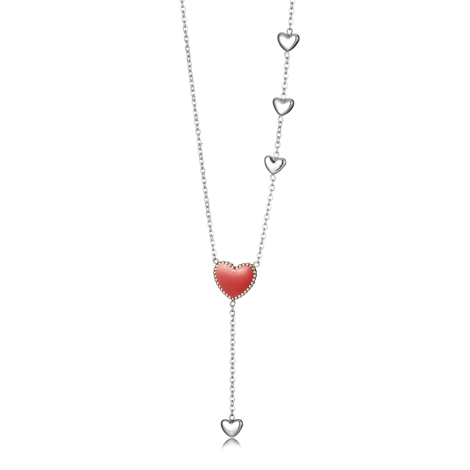 Jewelry Simple Style Heart Shape 304 Stainless Steel Pendant Necklace