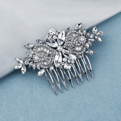 pearl rhinestones simple retro style hair comb bridal combing hair accessories
