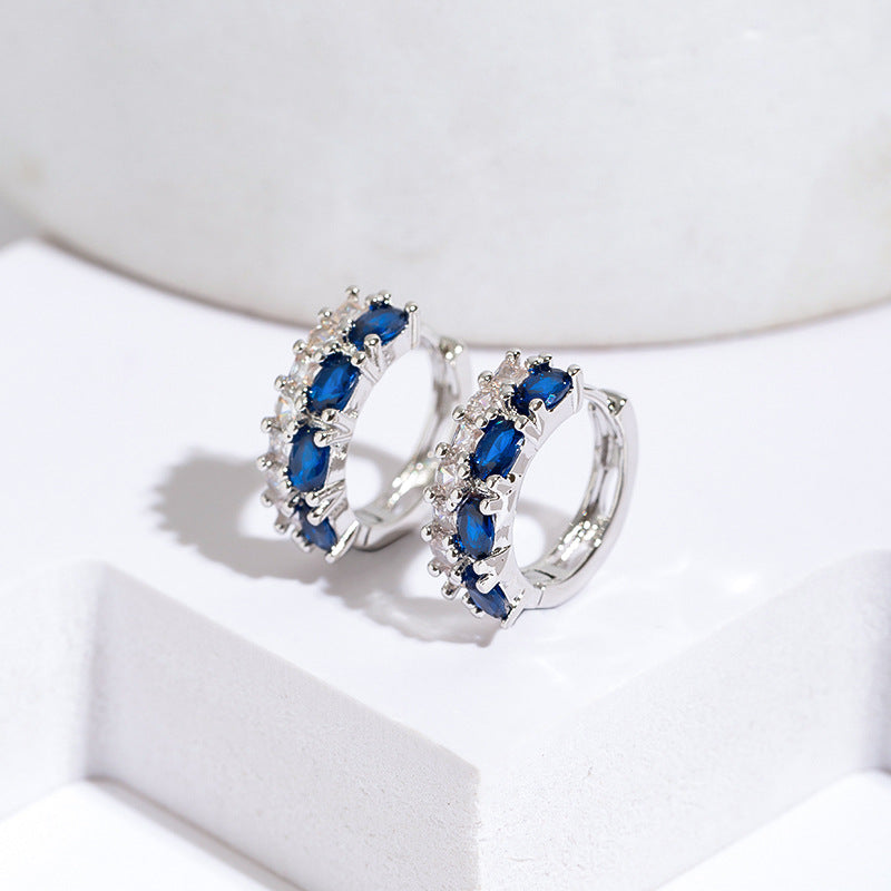 1 Pair Simple Style Geometric Plating Copper Zircon Earrings