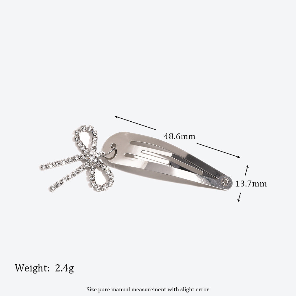 Korean Style New Y2g Trending Unique Silver Hairpin Sweet Cool Niche Bow Cat Five-Pointed Star Pendant BB Clip