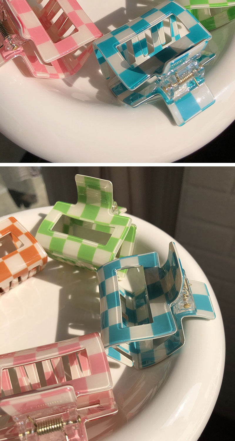 Women's Simple Style Lattice PVC Hair Claws