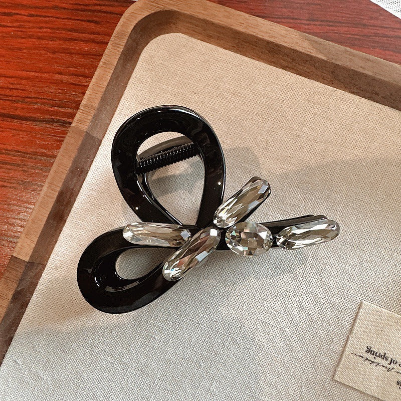 Women's Sweet Simple Style Bow Knot Rhinestone Hair Claws