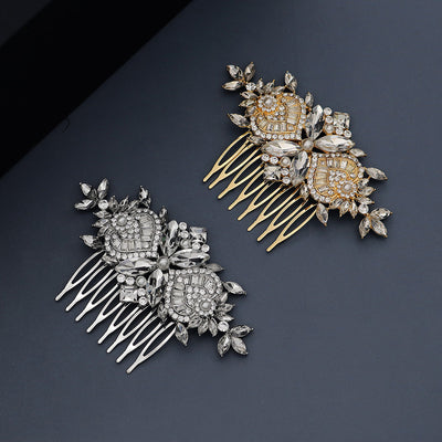 pearl rhinestones simple retro style hair comb bridal combing hair accessories