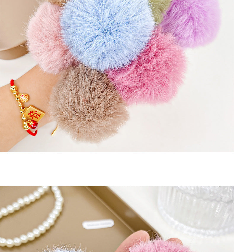 Women's Simple Style Solid Color Plush Hair Tie