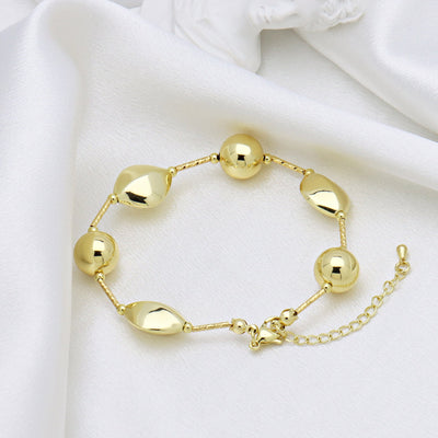Copper 18K Gold Plated Plating Geometric Solid Color Bracelets